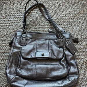 Coach Kristin Metallic Leather Tote Bag